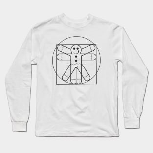 Gingerbread Man Da Vinci (black print) Long Sleeve T-Shirt